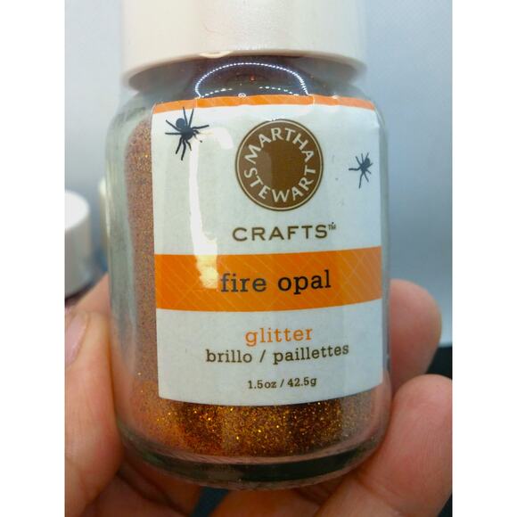 Craft Glitter Four Martha Stewart Large Bottles Blue Green Orange 1.5 ounce Size - Picture 7 of 15